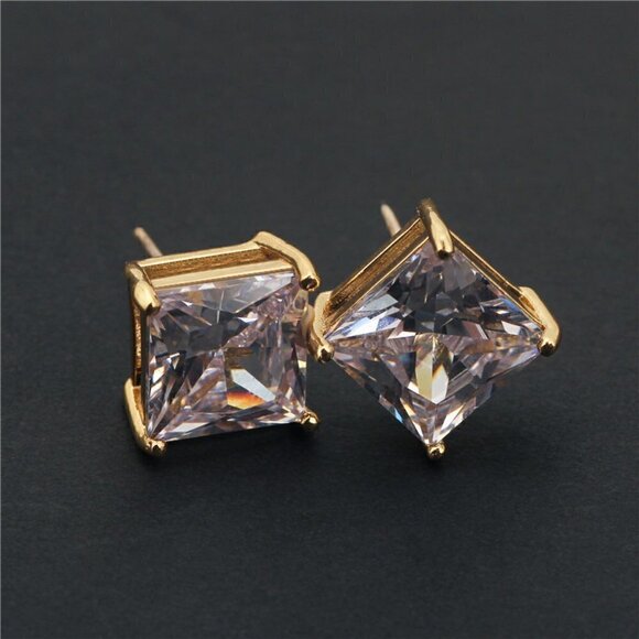 8MM S925 Sterling Silver CZ Stud Earrings for Women/Girl US19251037